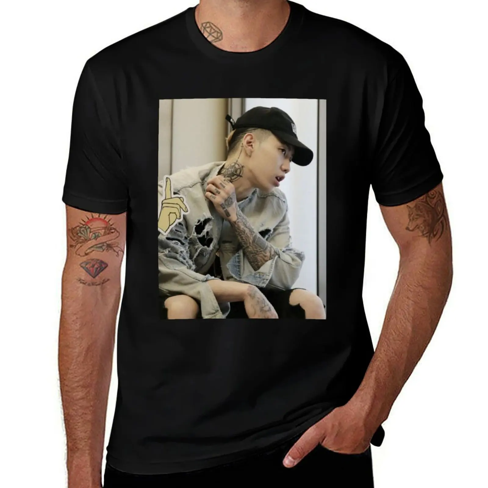 

jay park T-Shirt blacks blue lock Louboutins anime shirt t shirt for men