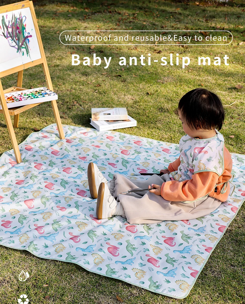 Elinfant 1 Stück Baby-Hochstuhl-Spritzer-Matte, tragbare Baby-Esszimmerstuhl-Matte, wasserdichte Spill-Matte, rutschfester Bodenschutz, Spritzmatte – Detail 1