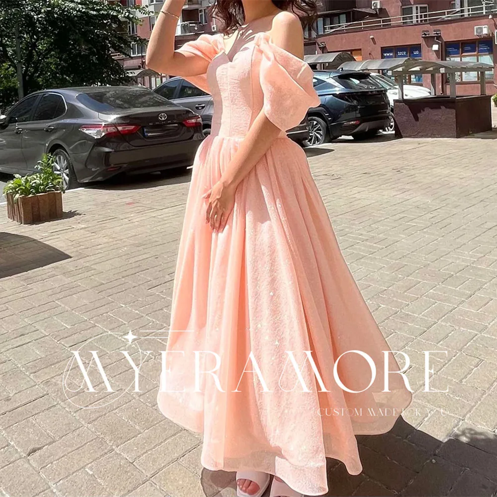 

Sparkle Chic A-Line Evening Dress Women Elegant Sweetheart Neckline Pleated Prom Dress Off the shoulder Formal Gowns Customized