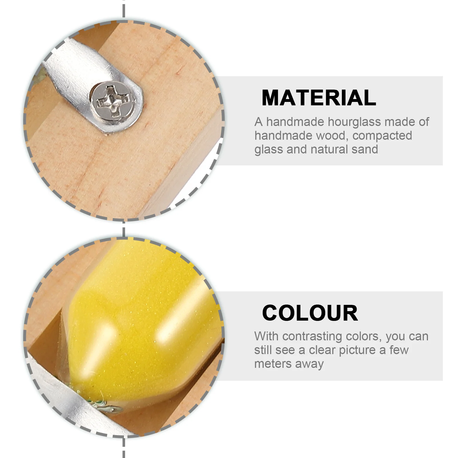 

Compact 15 Minutes Sauna Hourglass Wooden Sand Timer High Heat Resistance Suitable for Infrared Cabin Spa Wooden Timer