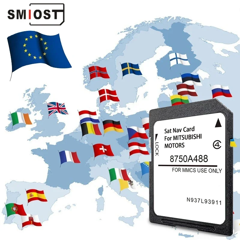 SMIOST New Maps Version Sat Nav Navigation SD GPS Card Europe UK for Mitsubishi L200 series 5 Pajero Sport Shogun