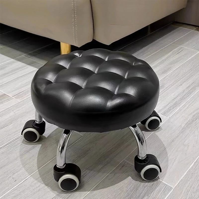 Low Rolling Stool with Caster Wheels Swivel Manicure Pedicure Stool Floor Cleaning Work Seat for Home Kitchen Salon