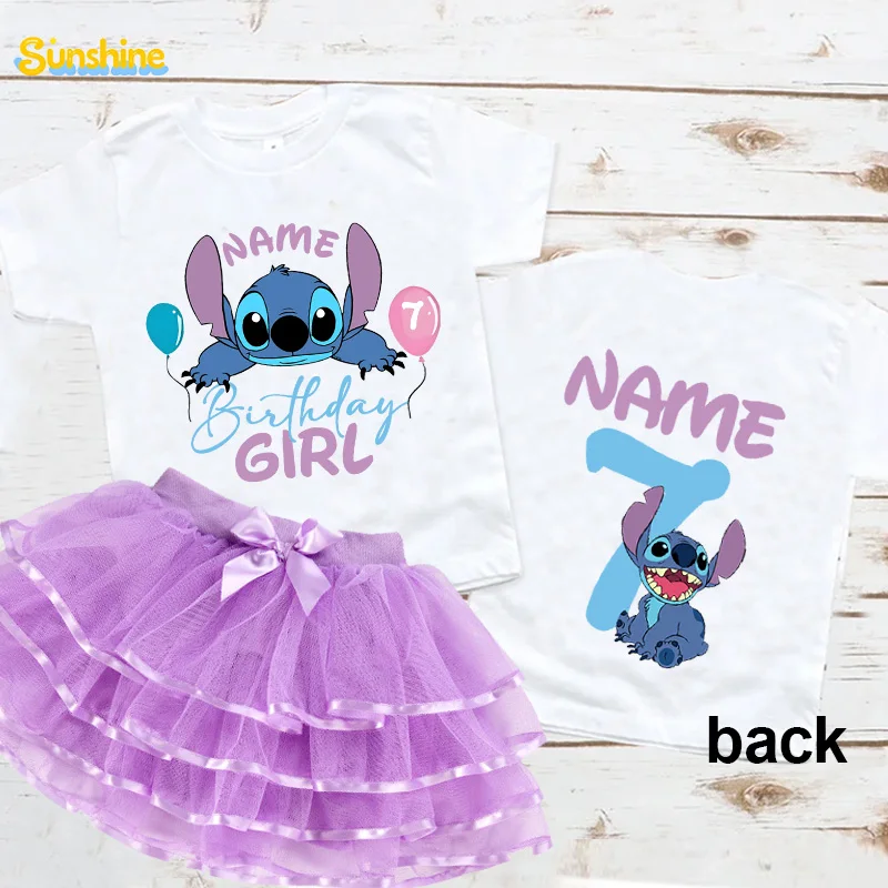 

Birthday Girl Tutu Set Kids Girls Matching Outfits Kids Dress Girls TShirt Party 5th 6th 7th 3rd Custom Name 4 5 6 7 Years Old