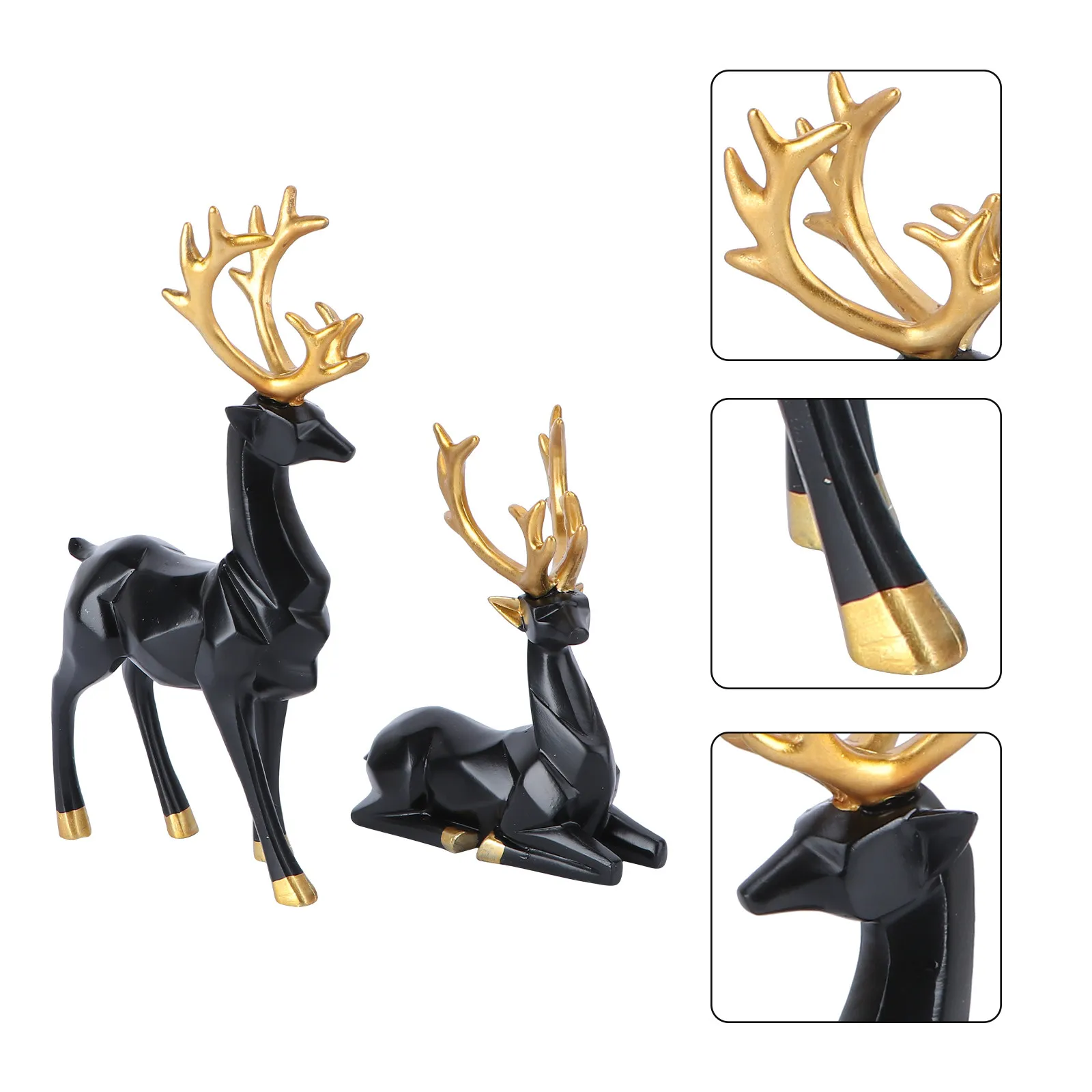 1Pair Handy Elk Ornament Set for Festive Decor Desktop Tabletop Deer Decoration Christmas Home Decor Xmas Ornament Party Supply