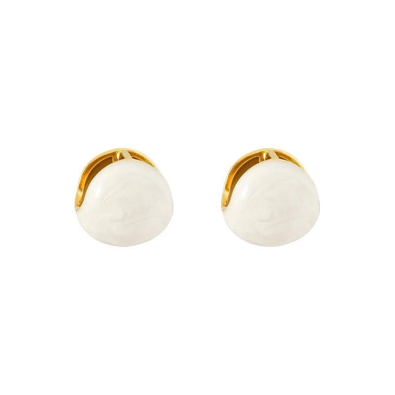 New French Fashion Simple Drop Glaze Round Ball Earrings Collection Gift Party Women Jewelry Earrings 2023