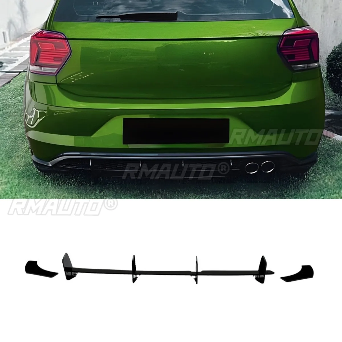 

Car Rear Bumper Spoiler Lip Diffuser Splitter Modification Part For Volkswagen Polo MK6 GTI 2018-2021 Car Accessories
