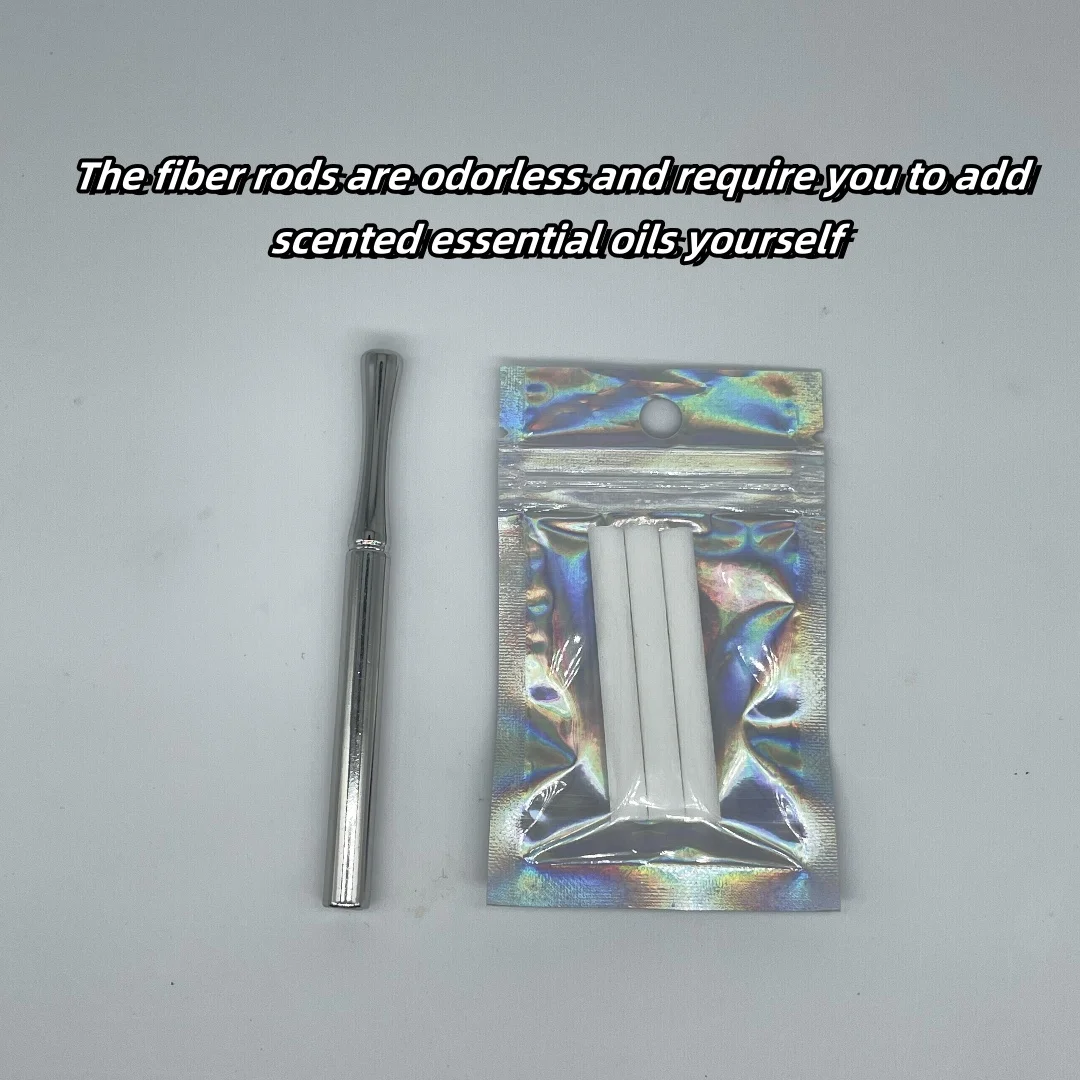 Stainless Steel Quit Smoking Inhaler Necklace - Aromatherapy Pendant with Cotton Pad for Stress & Anxiety Relief