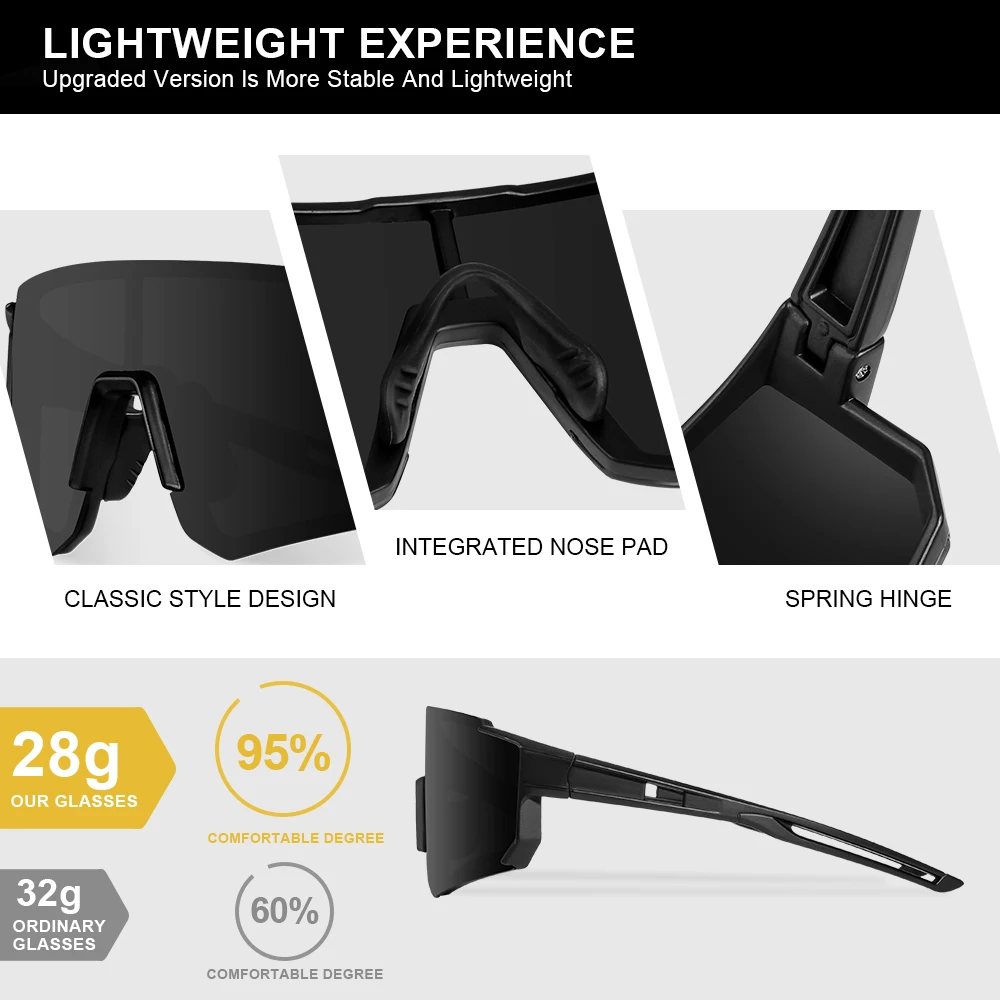 CRIXALIS 3Pcs Sport Sonnenbrille Für Männer Spiegel Für Laufen Fahrrad Radfahren Gläser Klettern Gläser Brillen Frauen Brille UV400 – Detail 3