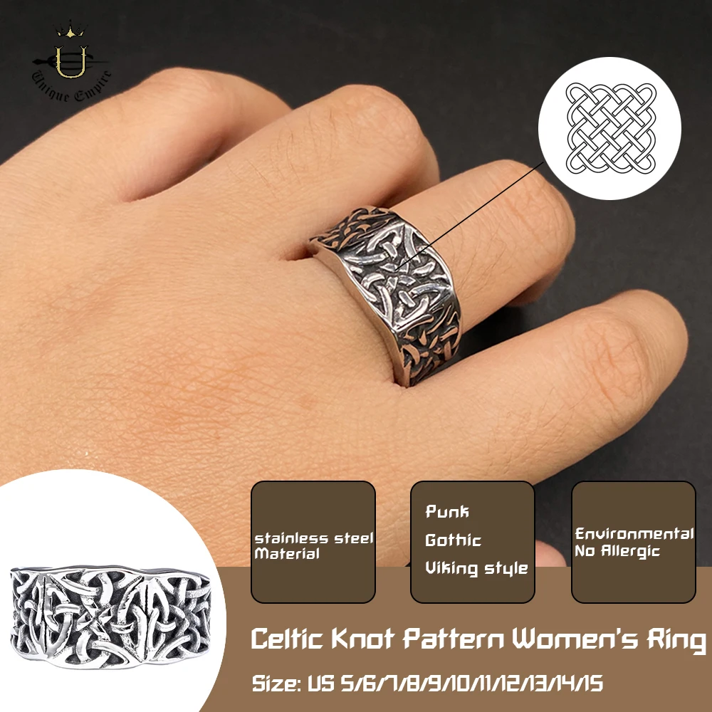 

Кольцо с кельтским узлом в скандинавском стиле викингов для женщин, одинаковое кольцо для пары из нержавеющей стали, индивидуальное декоративное ювелирное изделие, подарок