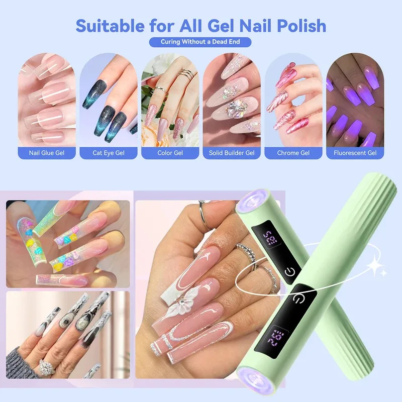 LULAA Nagellamp Sneldrogende Nagels Lichte Nageldroger Handheld Touchscreen Nagels Lamp Nagels voor Salons Thuis en Reizen Gebruik