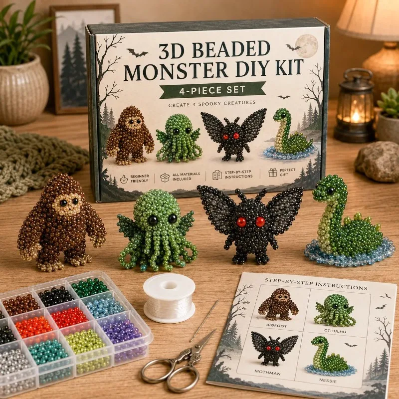 2026 Winziges 3D-Perlen-Tier-DIY-Set: Einfaches Perlenstickerei-Bastelset mit Anleitung – Kreatives handgemachtes Geschenk