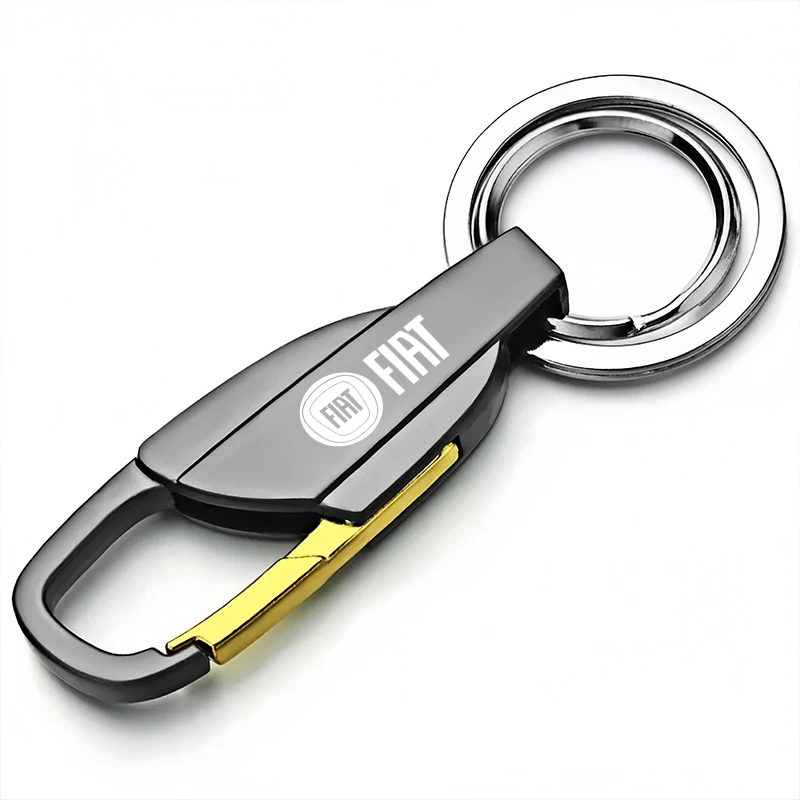 Car Keychain Key Ring With Laser Customized Emblem Gift For Fiat 500 Panda Cronos Argo Punto Tipo Doblo Abarth Bravo Stilo Pondo