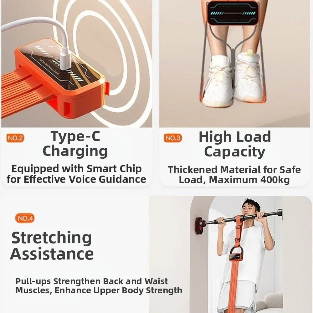 Height Adjustable Pull Up Assistance Band Digital Strap Comfortable Foot Strap Body Stretching Straps Stackable Design