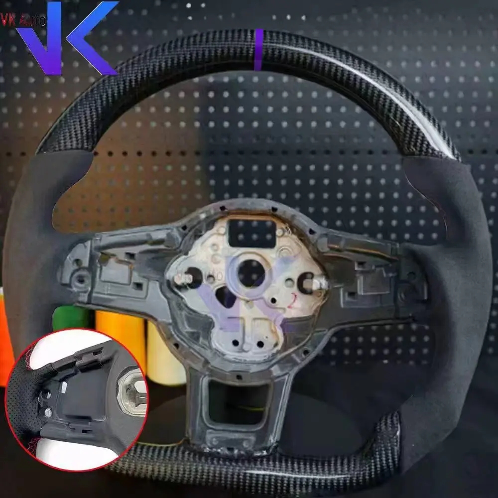 Carbon Fiber op maat gemaakte stuurwiel leder Alcantara voor Tiguan Passat VW Golf MK7 7.5 GTI GTD GTE 2013-2020 GTI