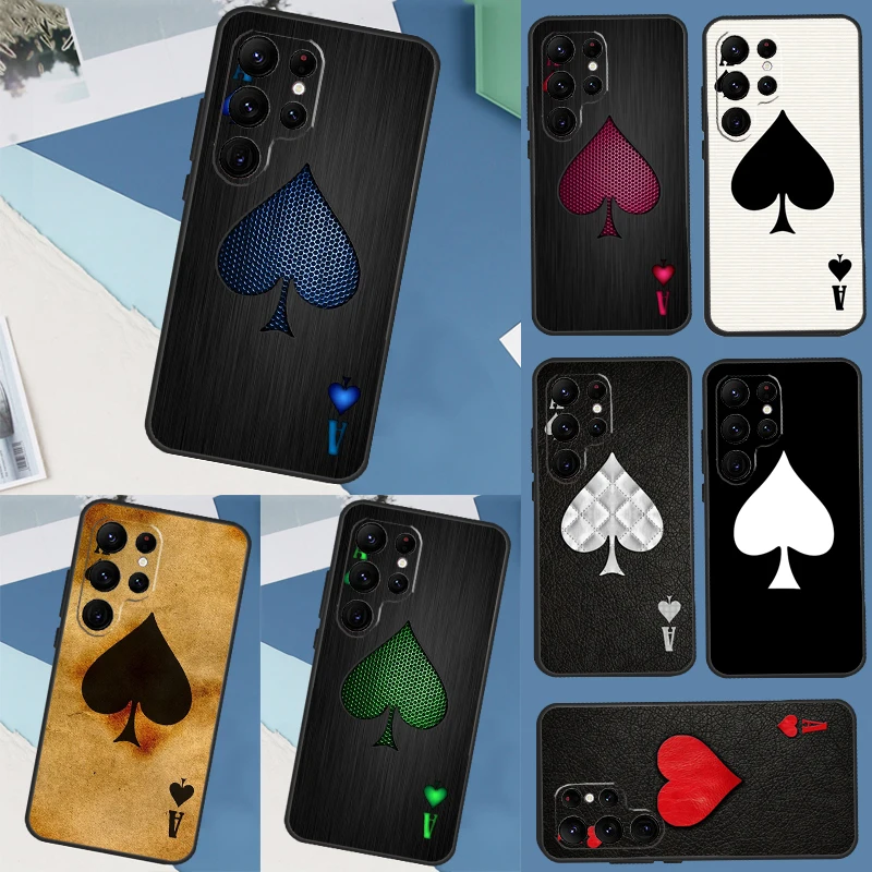 Ace of Spades Case For Samsung Galaxy S22 S23 Ultra S8 S9 S10 Plus Note 10 20 Ultra S21 FE S20 FE Coque