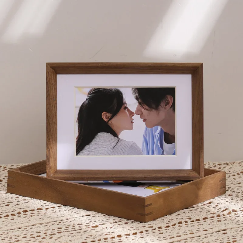 

Fathers Day Gifts Photo Frame Photocard Holder Personalized Wood Frame Square Vintage Family Bilderrahmen Home Accessories