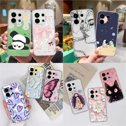 New Phone Case For Xiaomi Redmi Note 13 Pro 4G 6.67 inch Funda Transparent Cover Pretty Butterfly Shockproof Soft Silicone Shell