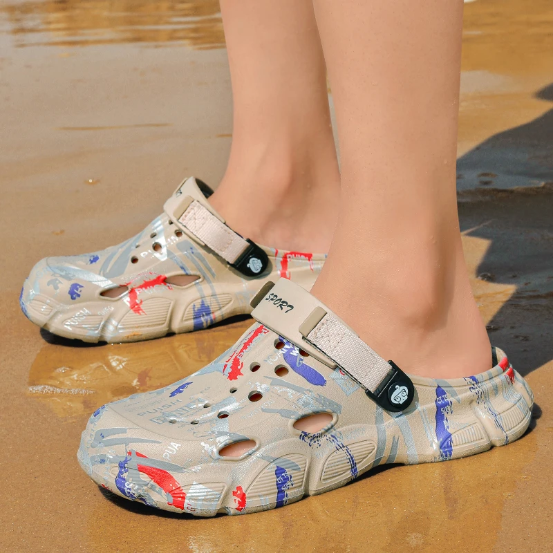 

MAEDEF Men Clogs Slippers Men's Garden Shoes for Men Beach Sandal Slides Summer Male Beach Slippers Flip Flops EVA Mens Slippers