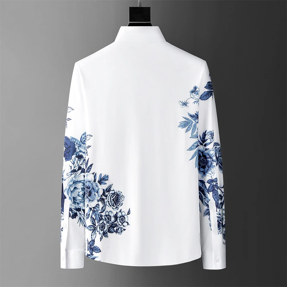 Men\'s Shirt Floral Tops Outdoor Suit Shirt Business Casual Long Sleeve Social Party Luxury New High Quality Men\'s T-Shirt Shirt