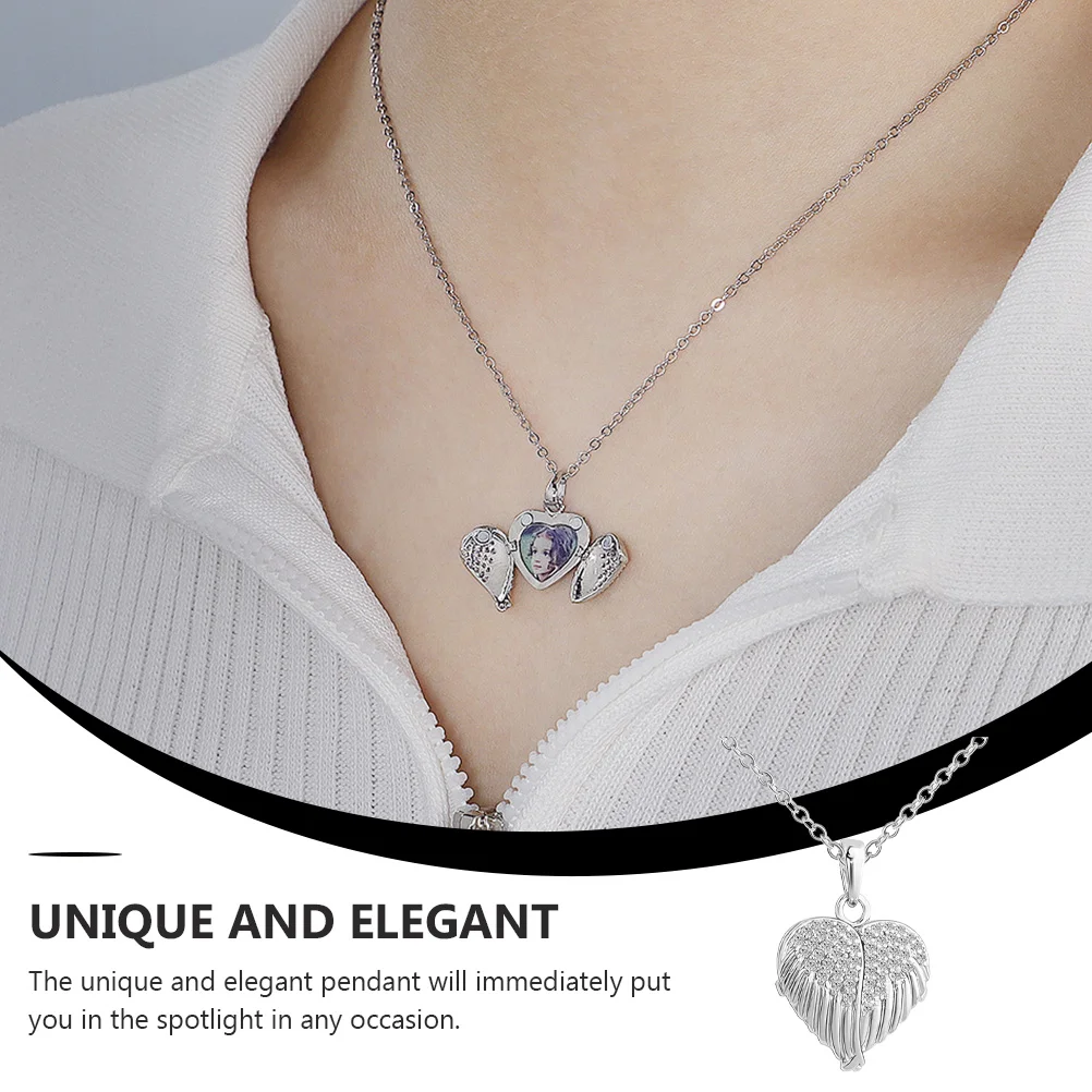 

Photo Box Pendant Necklace Clavicle Chain Girls Jewelry Mini Copper Material Creative Fashionable Mother for