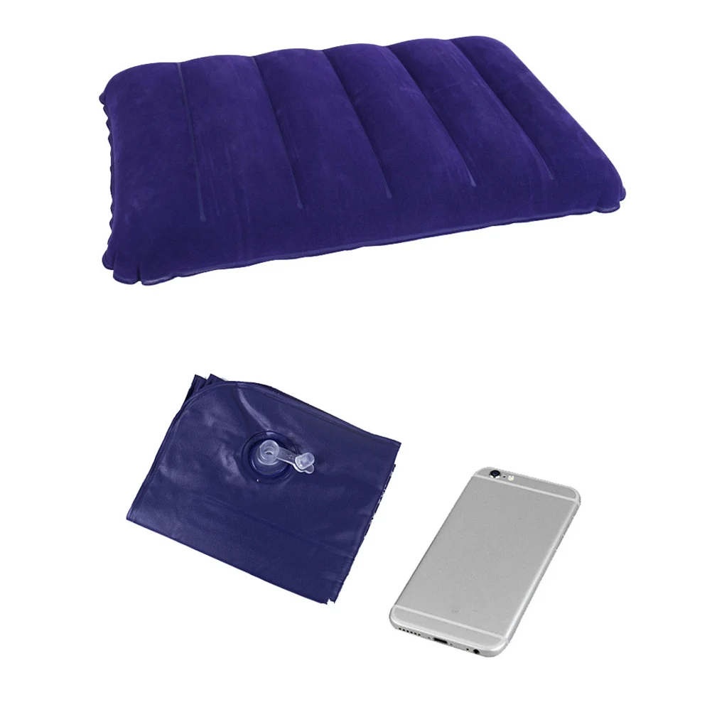 

4 PCS Inflatable Pillow PVC Flocking Pillows Inflation Cushion Travel Portable Neck