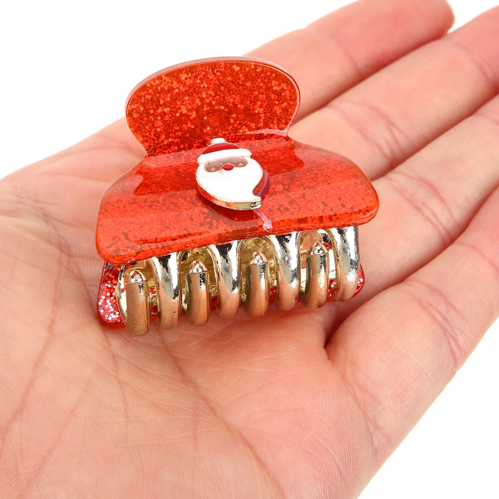 

4Pcs Small Shark Clip Hair Accessories Christmas Claw Clips Decorative Party Styling Clips for Women Thin Thick Hair