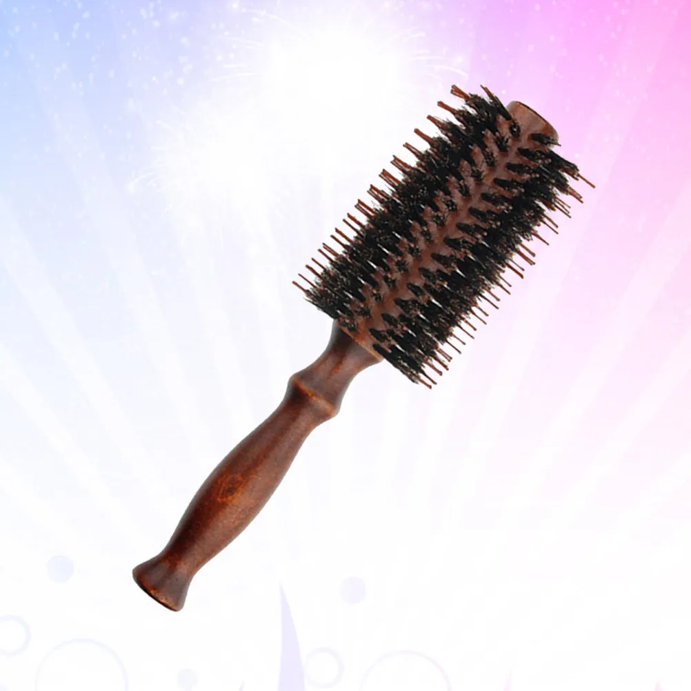 

Набор из 2 расчесок для кудрявых волос: натуральное дерево, щетина, эргономичная ручка, антистатические круглые щетки для салона и дома, стимулируют кровообращение кожи головы