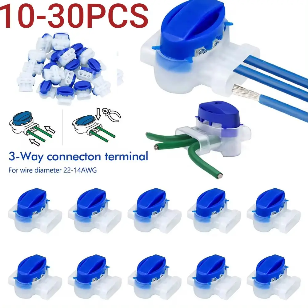 موصل كابل مقاوم للماء بدون تجريد ، موصل 3 ثقوب ، المشابك اتصال ، يصلح للحديقة ، Husqvarna ، Worx ، Robomow