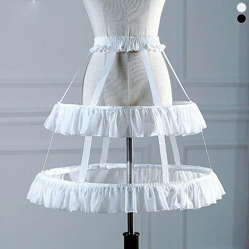 

Lolita Crinoline Lolita Wedding Dress Tutu Skirt Violence Two Steel Fishbone Lotus Leaf Clouds Slip Dress