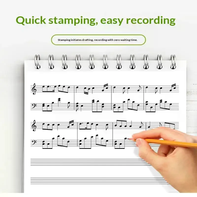 Music Staff 5 Line Rolling Ink Pattern Stamp For Music Teaching Learning Classroom Home Handwriting Use