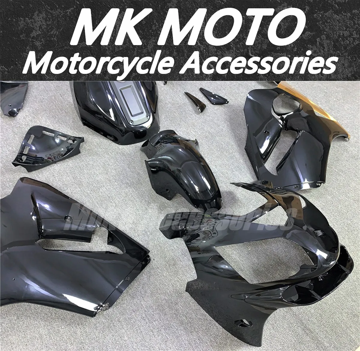 Moke moto Motorcycle Fairings Kit Fit Bodywork For Zx-12r 2002 2003 2004 2005 Ninja Set High Quality Abs Glod Black New