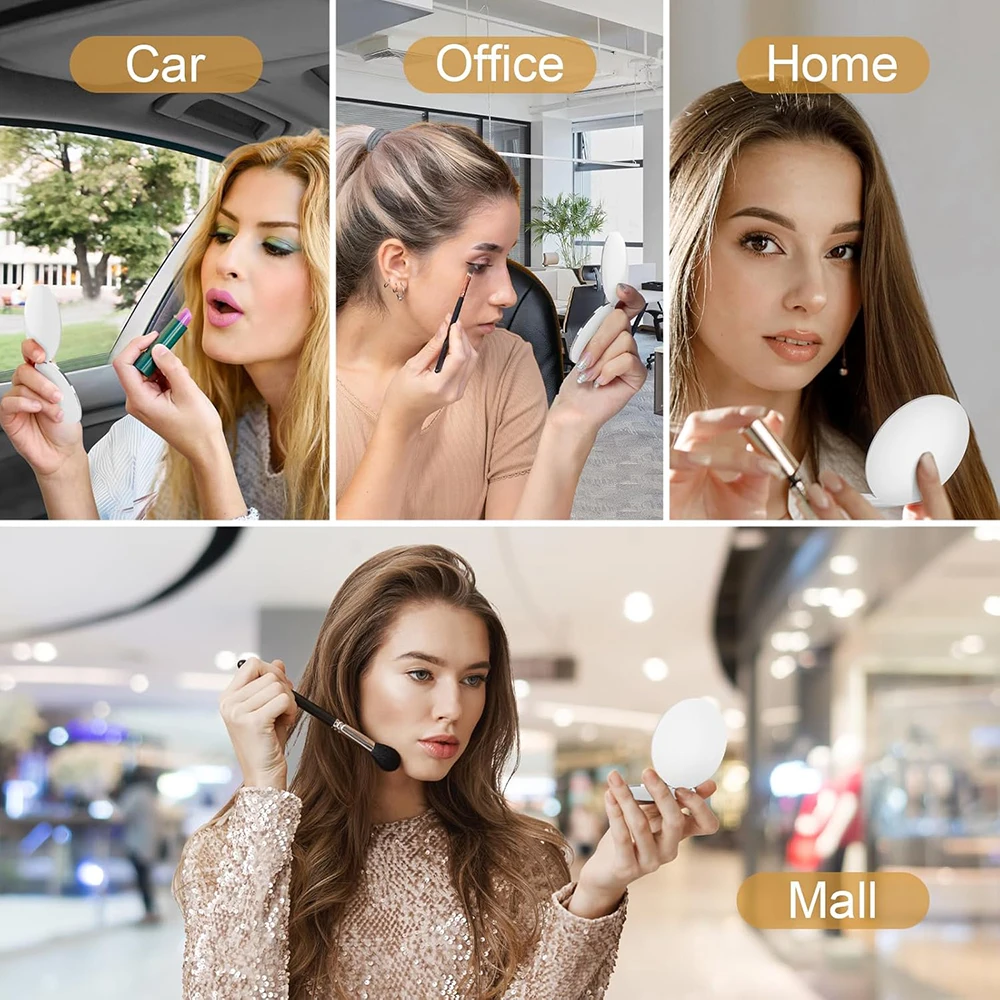 Personalised Mini Compact Mirror For Purses Bridesmaid Proposal Pocket handheld Travel Portable Magnifying Makeup Mirror Gifts