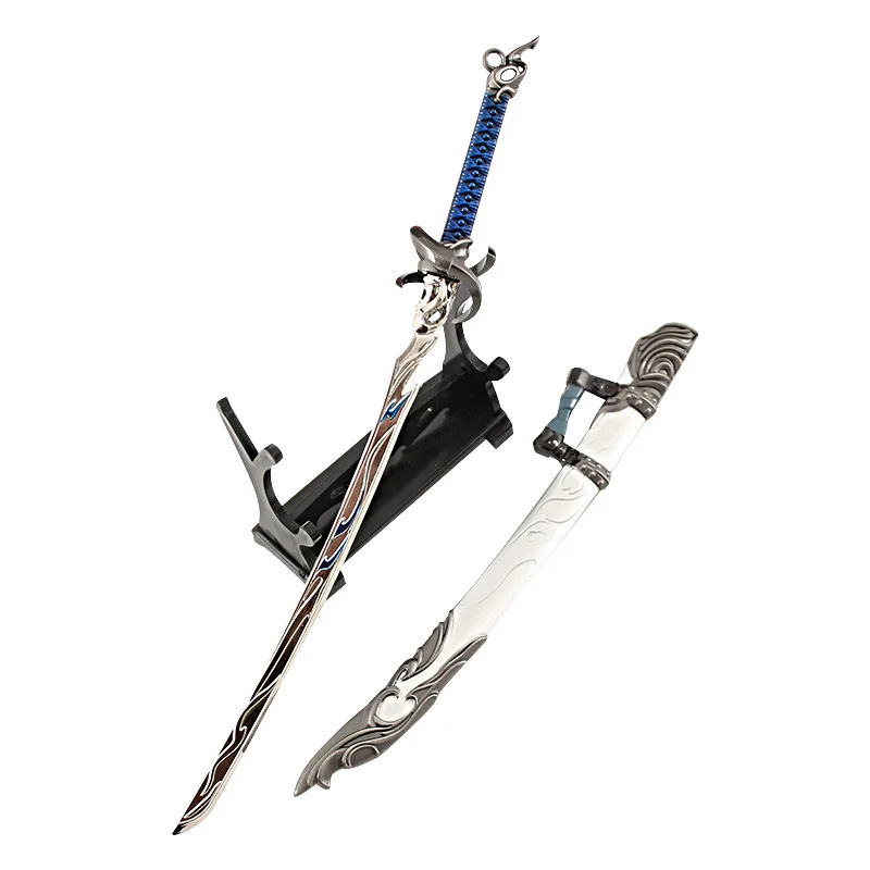 22 cm/8.66in Naraka: Bladepoint Game Perifere Cosplay Zwaard Wapen Metalen Omhulde Model Speelgoed Ornament Collectie Desktop Display