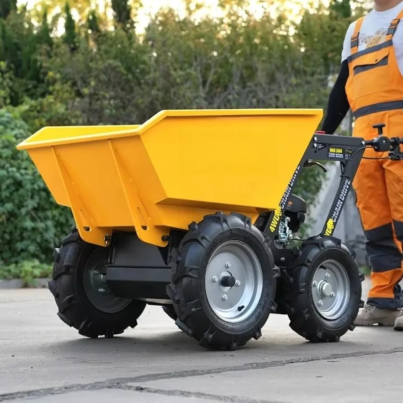 Powerful Mini Dumper 4 Wheels Mini Dumper Truck  Factory All Terrain Construction  Farm Transport Wheel Barrow