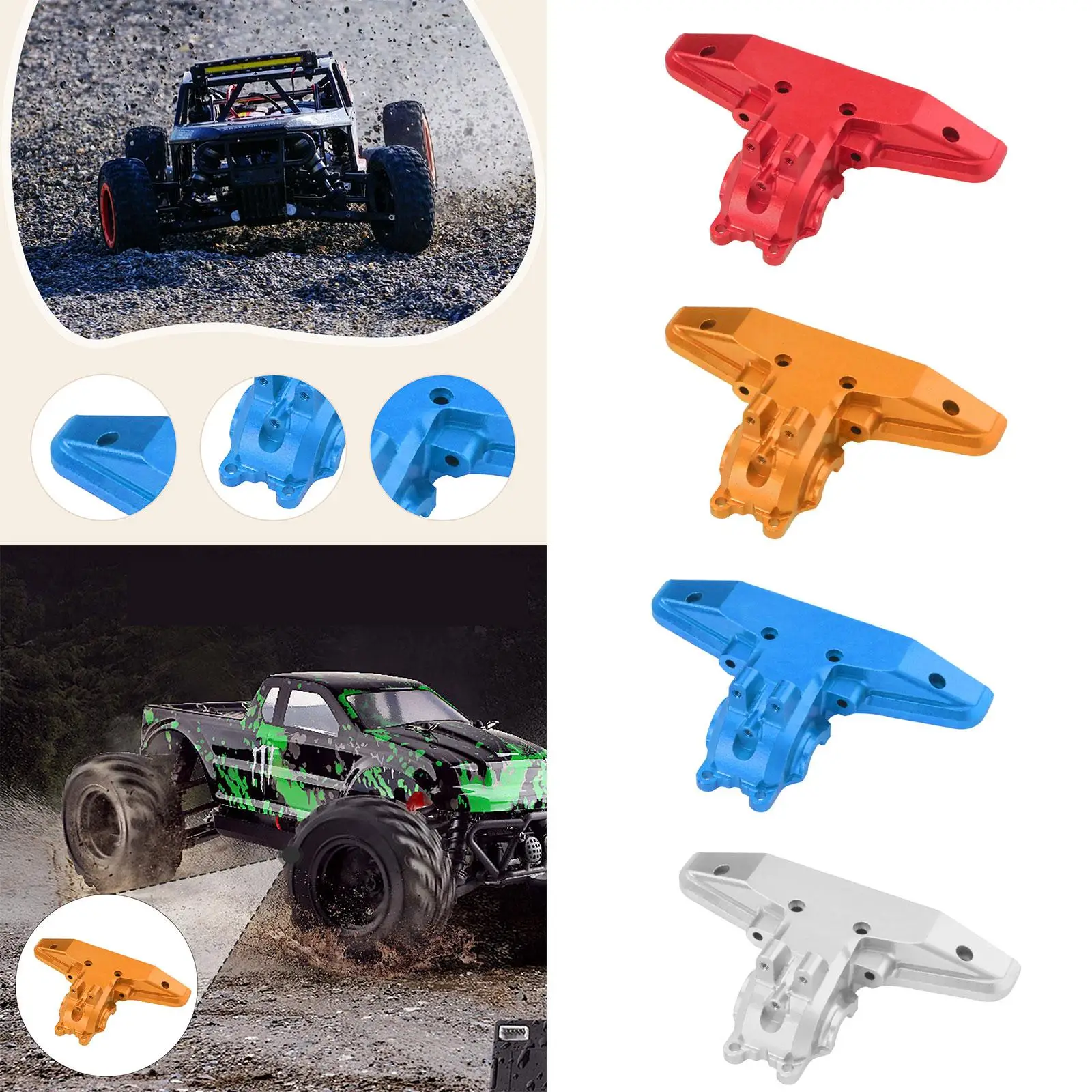 1/16 rc capa da caixa de velocidades traseira do carro, substituir metal traseiro superior diferencial caso capa, peça do carro rc para c8805 1/16 rc carro diy acessório