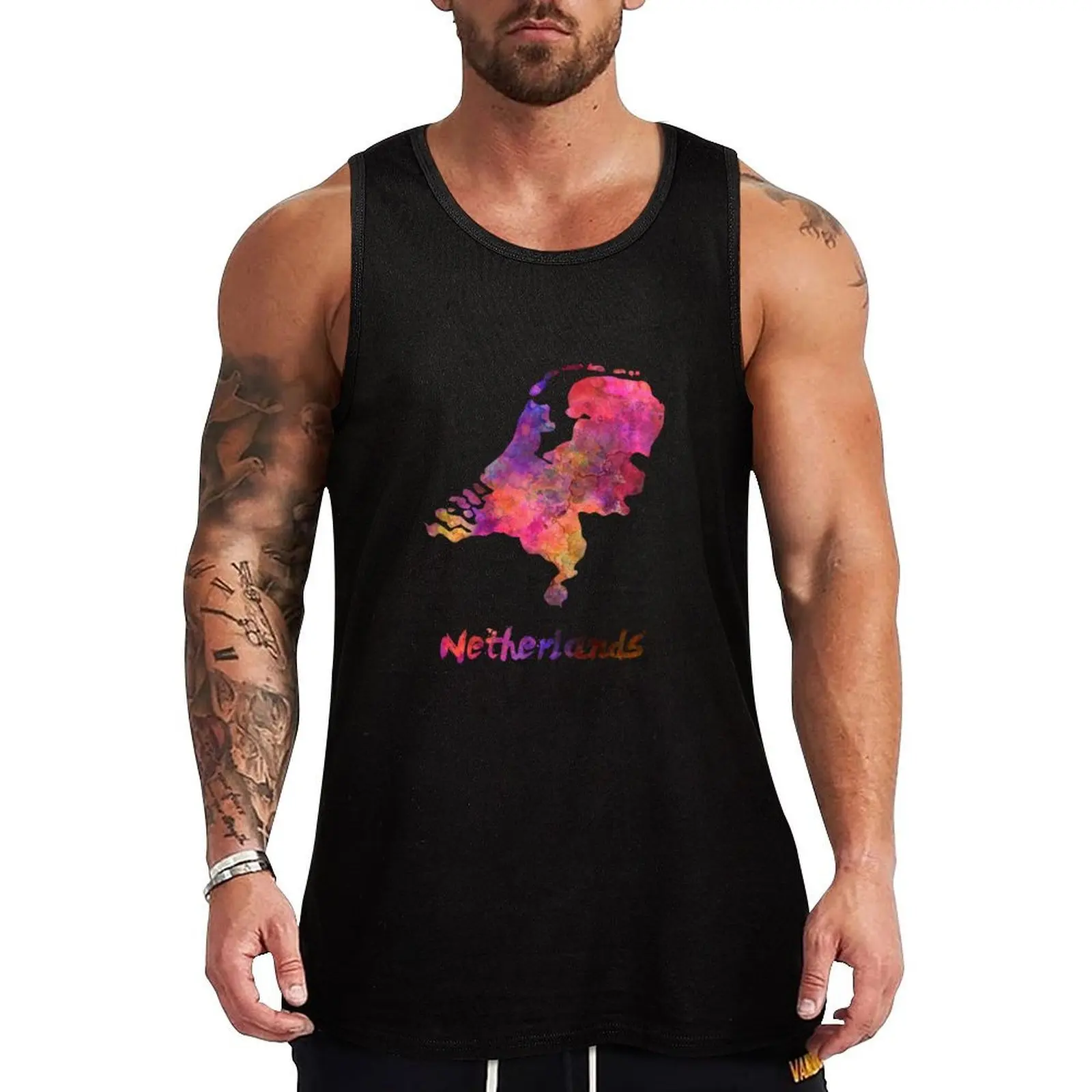 

Netherlands in watercolor Tank Top Work Casual Tank Top Durable Sleeveless Top