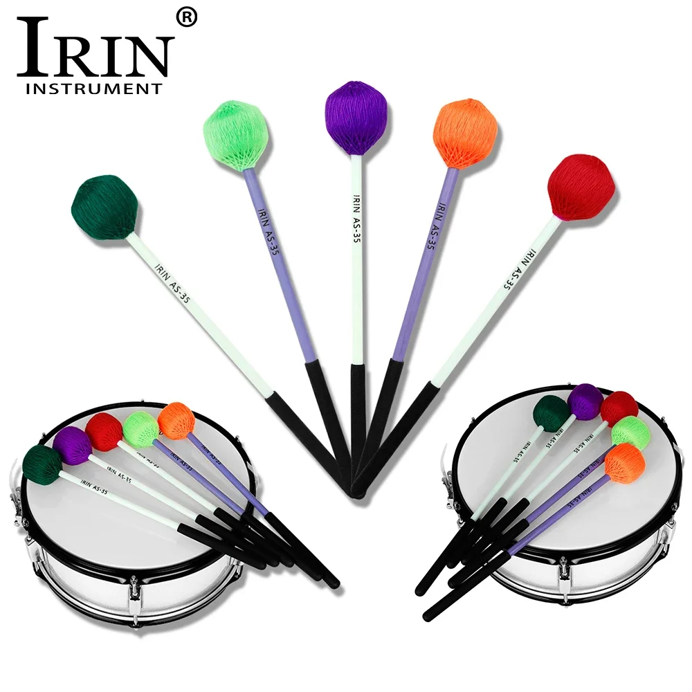 

IRIN AS-35 Marimba Mallets Bass Drum Stick Xylophone Glockenspiel Mallet Drumsticks Percussion Instrument Parts & Accessories