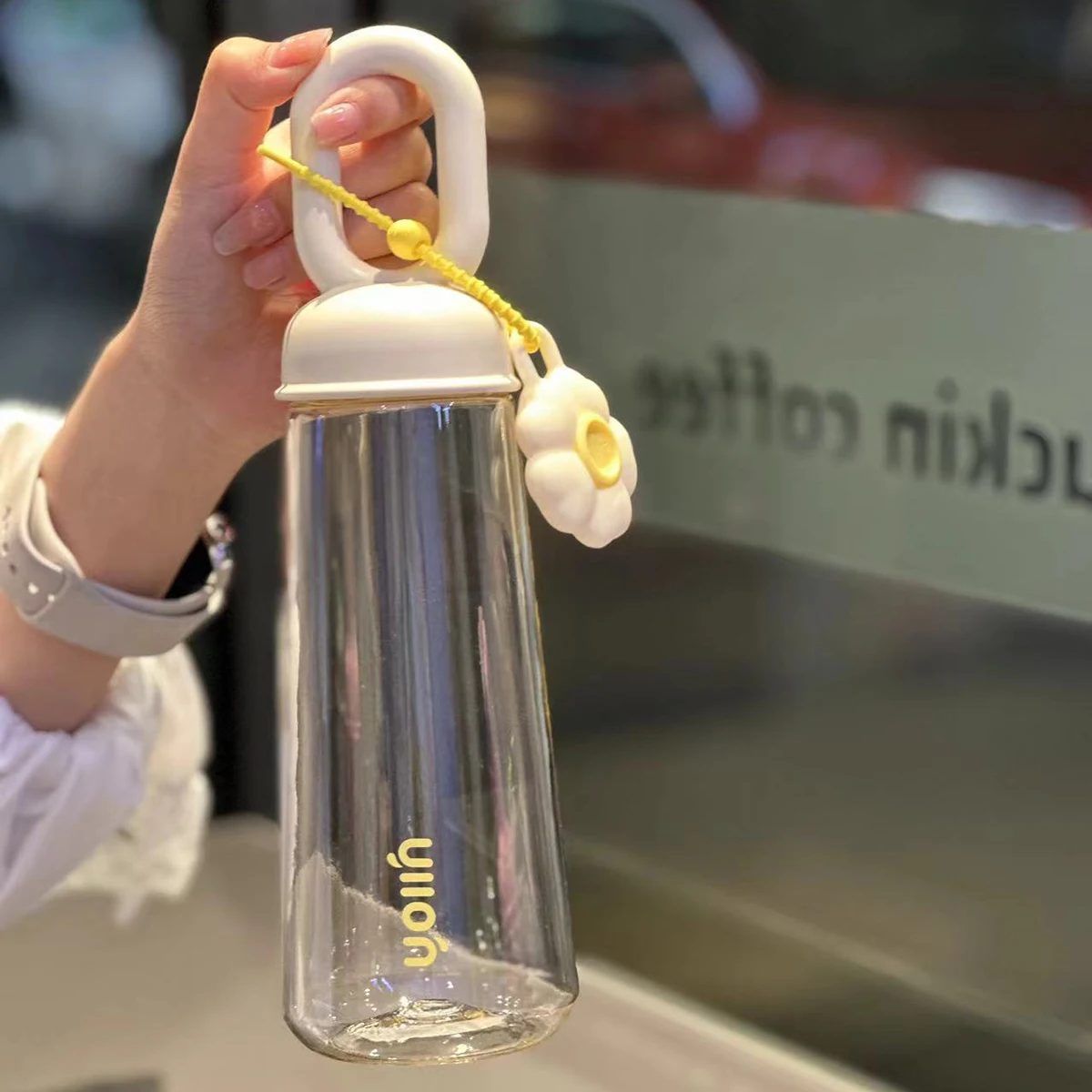 الإبداعية البتلة المحمولة العالمي في الهواء الطلق عالية الجمال المرأة كوب ماء بلاستك طالب سعة كبيرة ضوء كوب محمول فاخر #5