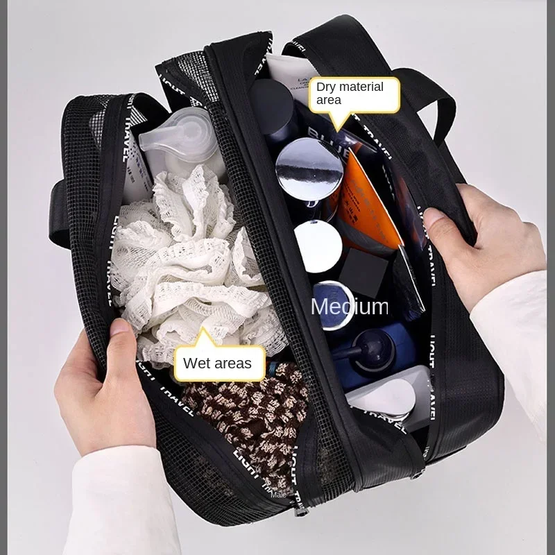 New Large capacity makeup bag dry wet separation double layer toiletry bag travel essential portable Cosmetics organizer