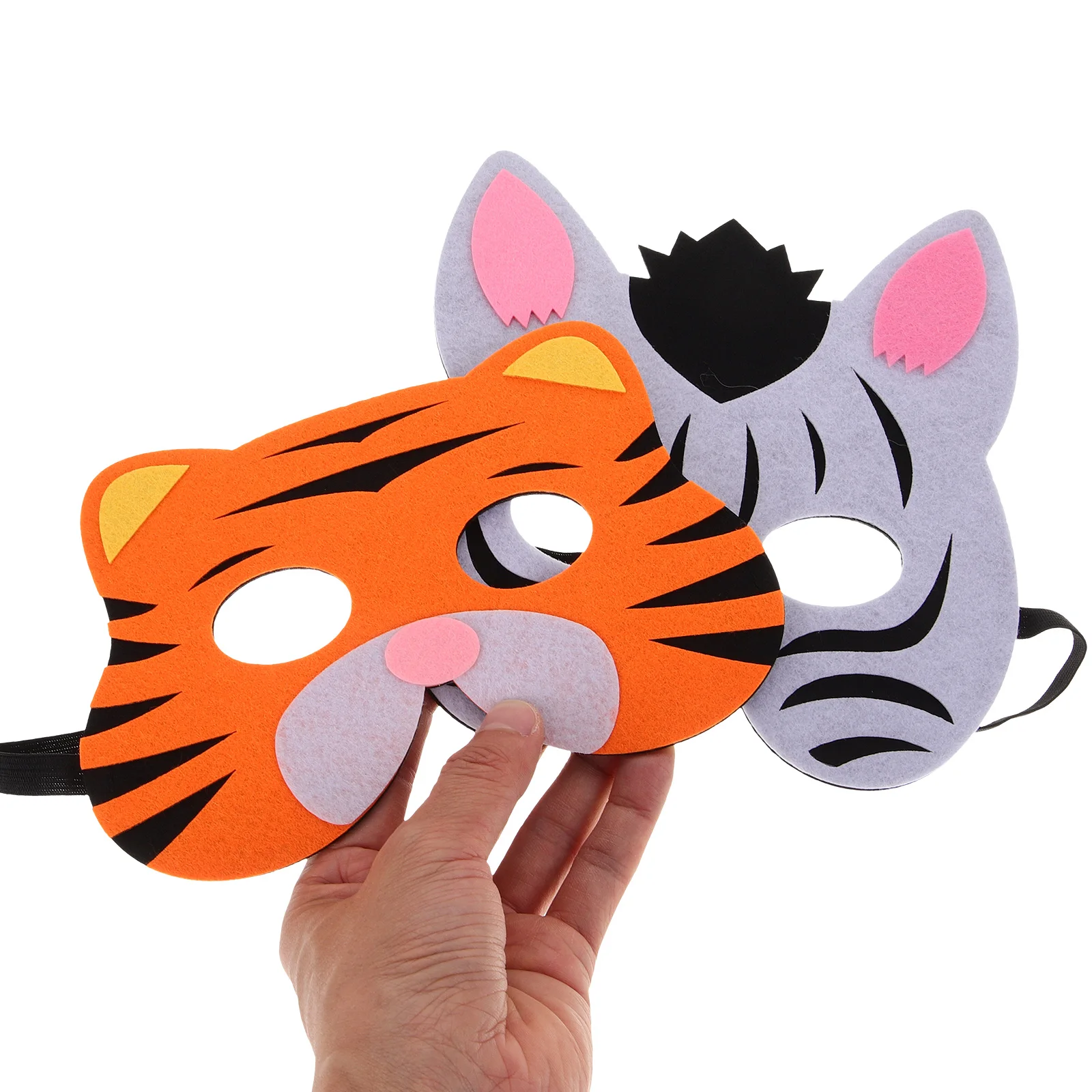 

2pcs Animal Face Mask Costume Party Festival Cosplay Carnival Mask Decorative Animal Masks For Halloween Masquerade Lightweight