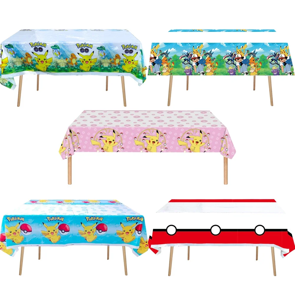 

Pokemon Themed Tablecloth Birthday Party Decoration Baby Shower Disposable Tableware Pikachu Tablecloth Children's Party Supplie