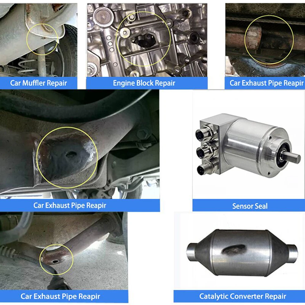 Selante de alta temperatura para escapamento de carro, silenciador de tubo de escapamento, reparo de motocicleta, cola cola para automóvel, metal