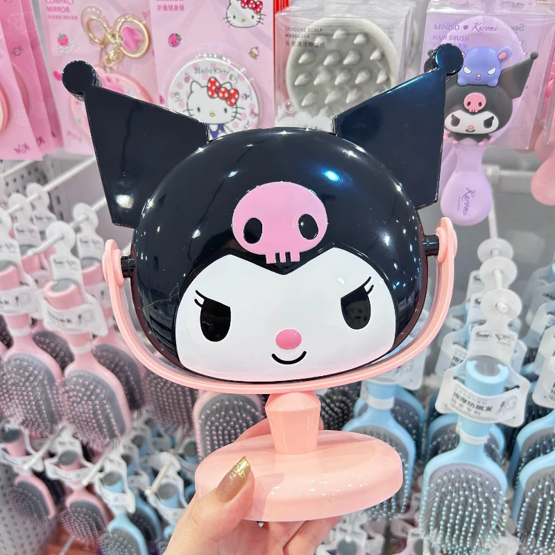 hello kitty mirror sanrio kuromi desktop desktop vanity mirror kawaii cute kuromi rotatable vanity mirror ornaments anime