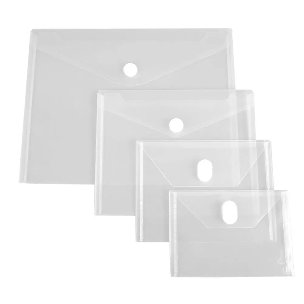 High Quality A4/A5/A7/A8 File Folder Transparent Waterproof File Bag Plastic Stationery Bag Students