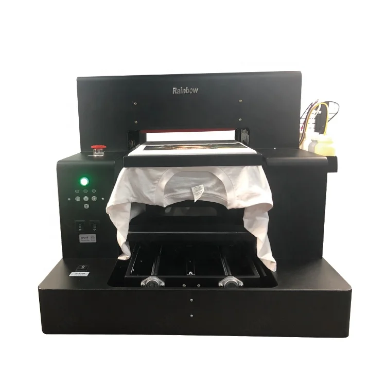 Rainbow high speed a3+ size textile direct to garment dtg flatbed printer