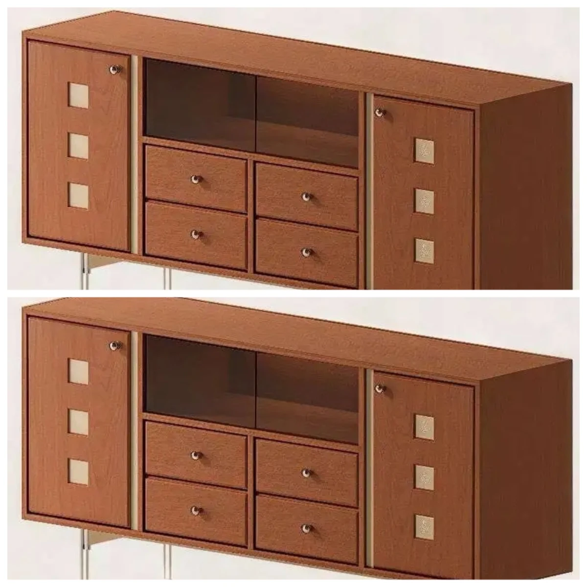 LLY solid wood dining side cabinet, living room locker, small apartment, bedside storage, antique retro display cabinet