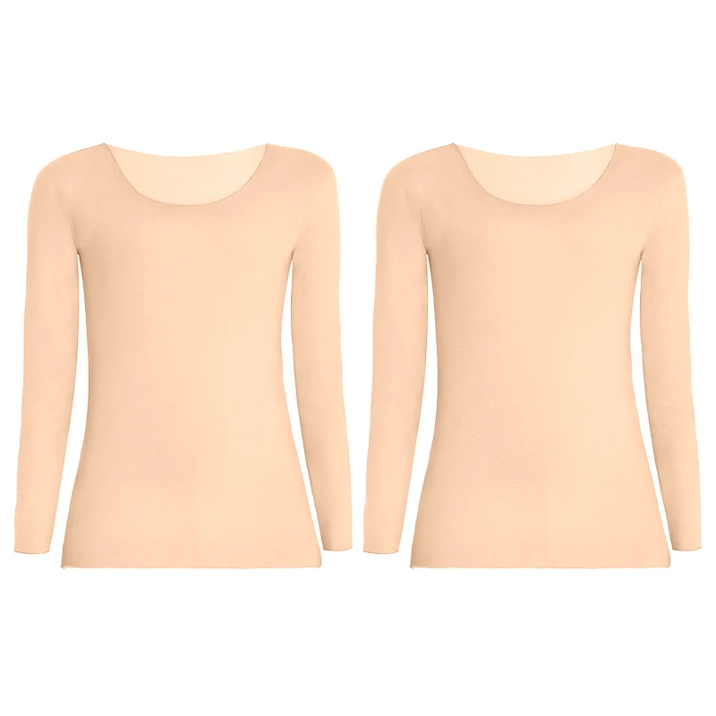 

1шт. Бесшовное термобелье для женщин, на флисовой подкладке и утолщенное, базовый слой верх на весну, осень и зиму.