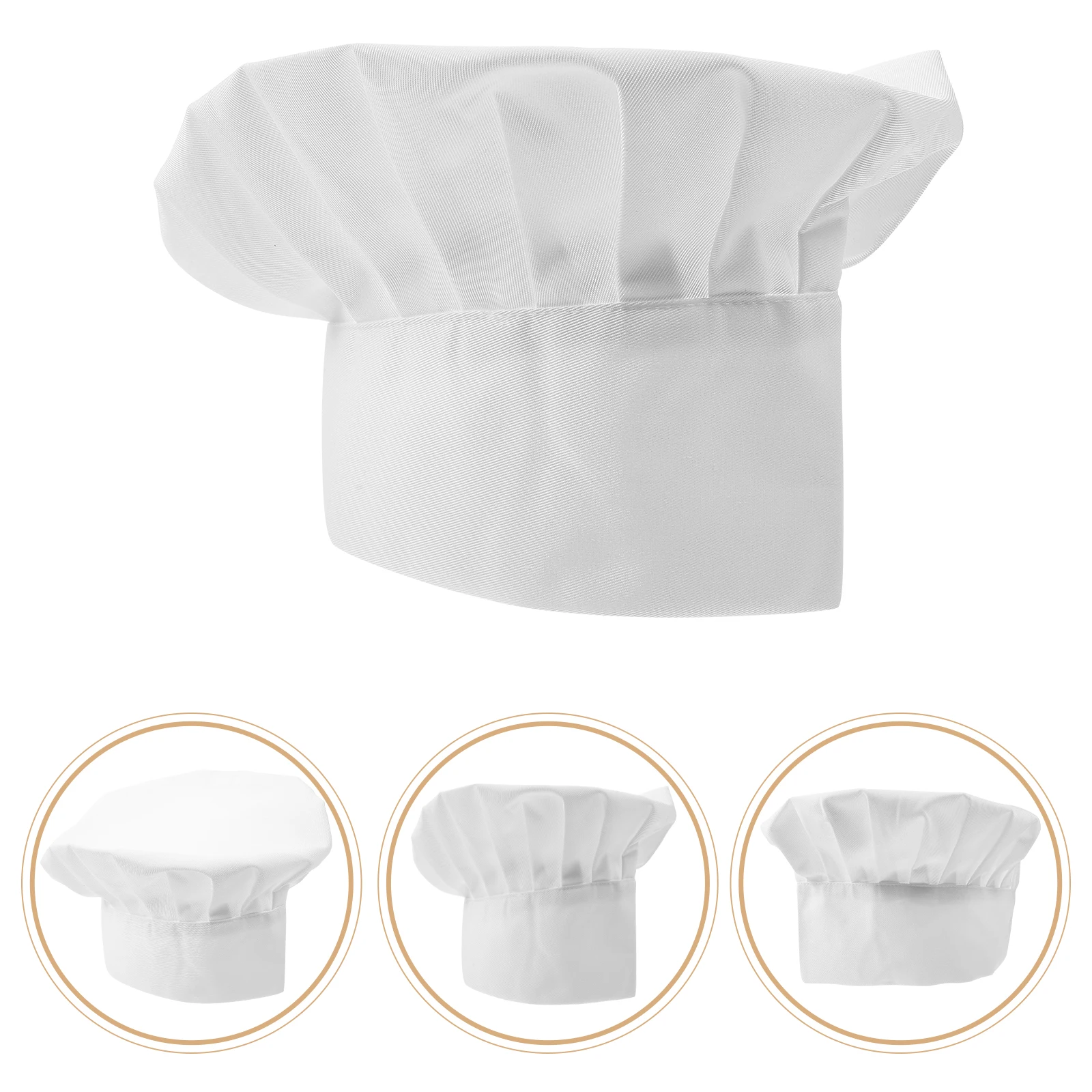 

Chef Hat Kitchen Cotton Cloth Restaurant Cook Working White Hats for Men Women Durable Elastic Design Moisture Absorption
