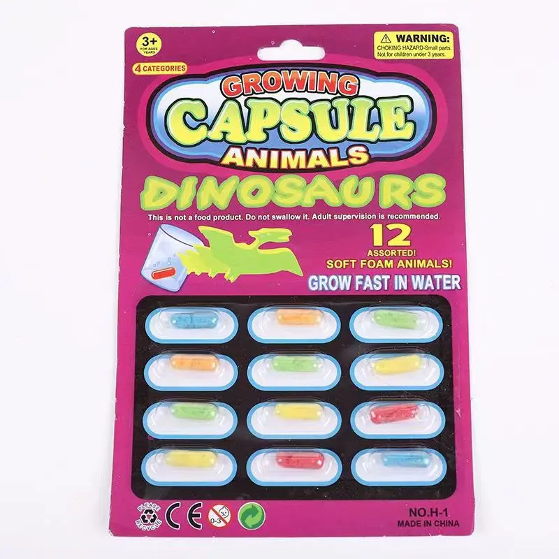 12pcsToy Children Water Swelling Capsule Dinosaur Marine Creatures Creative Novel Puzzle Toy Children Play Interest Cultivation