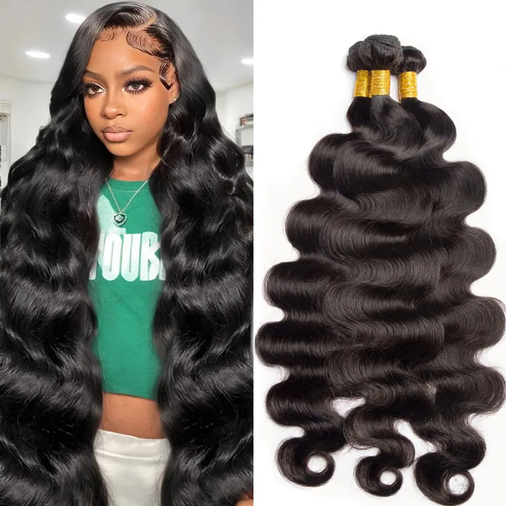 12A 100% paquets de cheveux humains paquets de vague de corps cheveux humains 30 pouces armure de cheveux de vague de corps 1 pc/100g Extensions de cheveux humains bruts naturels 1